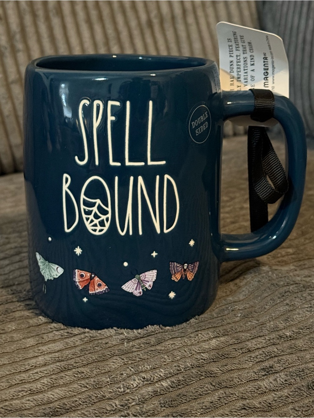 Rae Dunn ‘Spell Bound’ Blue Ceramic Mug w/ Butterfly 🦋 Pattern NWT